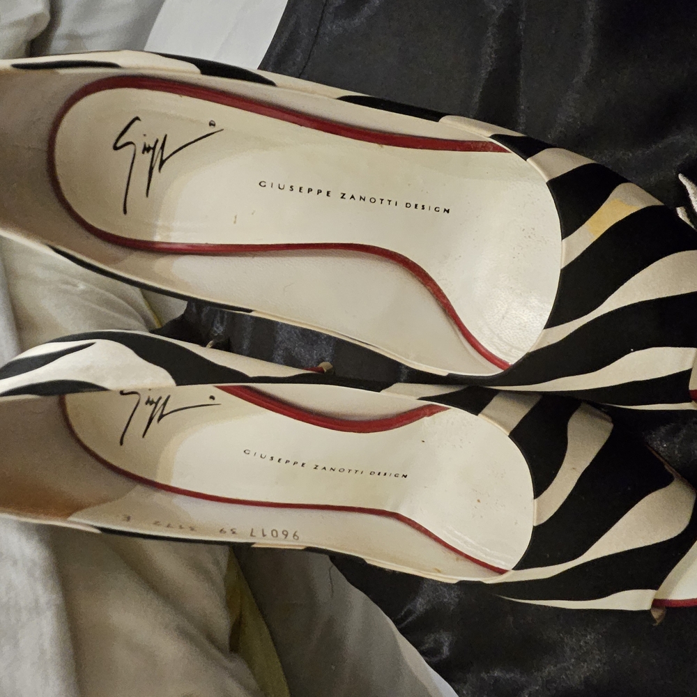 Giuseppe Zanotti Black and White Zebra Print Heels
